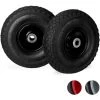 Relaxdays Roue De Diable Roue Brouette Set De 2, Roue De Rechange, Caoutchouc 3.00-4, 100 Kg, 260 X 85 Mm, Noir