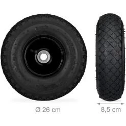 Relaxdays Roue De Diable Roue Brouette Set De 2, Roue De Rechange, Caoutchouc 3.00-4, 100 Kg, 260 X 85 Mm, Noir 9 Relaxdays Roue De Diable Roue Brouette Set De 2, Roue De Rechange, Caoutchouc 3.00-4, 100 Kg, 260 X 85 Mm, Noir -chariot de jardin Soldes 2022 52202305 5