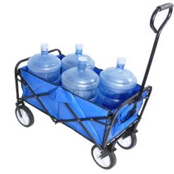 MERAX Chariot De Jardin Pliable -échelle Avec Roues à 360°-Chariot De Jardin Jusqu'à 70 Kg - Bleu -chariot de jardin Soldes 2022 53584636 2