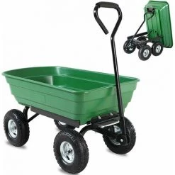 AICOK Chariot De Jardin 4 Roues - 52 Litres Capacité 120 Kg