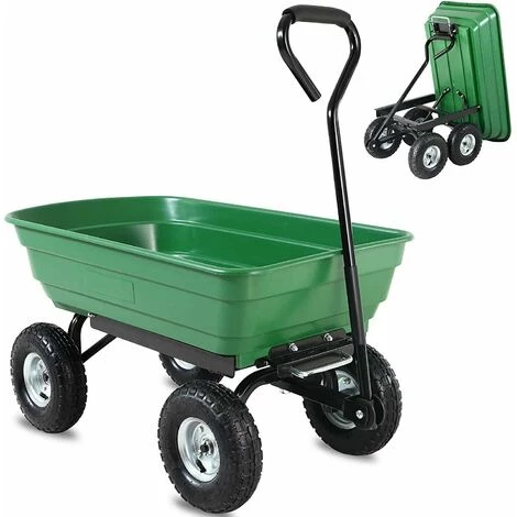 AICOK Chariot De Jardin 4 Roues - 52 Litres Capacité 120 Kg 1 AICOK Chariot De Jardin 4 Roues - 52 Litres Capacité 120 Kg