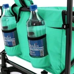 KESSER® Chariot De Transport Pliable Avec Toit | Charrette à Bras | Chariot à Roulettes | Remorque De Transport | 2 Poches En Mesh Et Une Poche Extérieure Fournies | Pliable | Pneus Pleins En Caoutchouc , Menthe Verte -chariot de jardin Soldes 2022 55080779 5