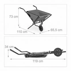 JARDIBRICODECO Brouette De Jardin En Gris -chariot de jardin Soldes 2022 55316760 4