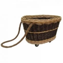 JARDIBRICODECO Chariot à Bûches En Osier Brut Et Blanc -chariot de jardin Soldes 2022 55332177 3