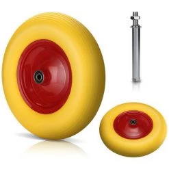 VINGO Roue De Secours, Roue De Diable, Jante En Métal, Caoutchouc Plein 4.80 / 4.00-8 390 Mm - Jaune