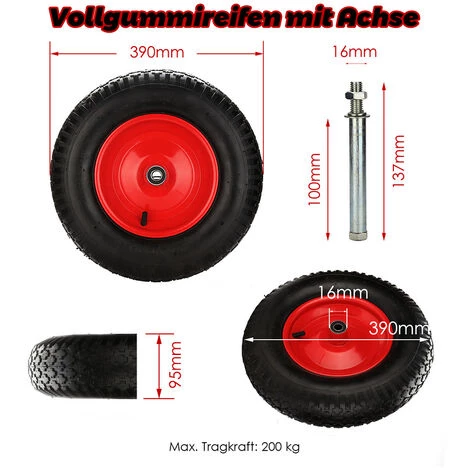 Randaco Roue De Secours, Roue De Brouette, Roue De Brouette, Pneumatique 4.80 / 4.00-8 390 Mm 2 Randaco Roue De Secours, Roue De Brouette, Roue De Brouette, Pneumatique 4.80 / 4.00-8 390 Mm – Image 2