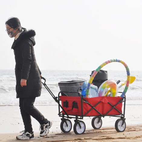 ZHUOXUAN Chariot De Jardin Pliable Chariot De Voyage Shopping ATV (rouge) 5 ZHUOXUAN Chariot De Jardin Pliable Chariot De Voyage Shopping ATV (rouge) â Image 5