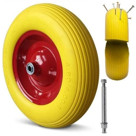 Aqrau Roue De Brouette En PU Caoutchouc Plein Anti-crevaison, 4.80 / 4.00-8 ? 390 Mm 200 Kg 3 Aqrau Roue De Brouette En PU Caoutchouc Plein Anti-crevaison, 4.80 / 4.00-8 ? 390 Mm 200 Kg – Image 3