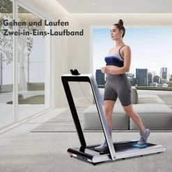 ORGANNICE 2.25HP Tapis De Course électrique Pliant 2 En 1 Machine De Marche Avec Télécommande Et écran LED Tapis De Course Portable Entièrement Assemblé - Noir -chariot de jardin Soldes 2022 58331156 5