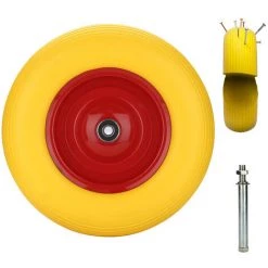 EINFEBEN Roue De Brouette Roue De Secours En Caoutchouc Solide Brouette De Jardin Pneu De Brouette 4.80/4.00-8 PU