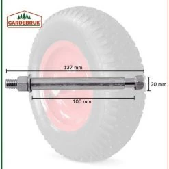 JOORRT Roue De Brouette Pneumatique Avec Axe 4.80/4.00-8 Ø 390mm 200 Kg 95mm épaisseur Roue De Rechange 2 Couches En Tissu Chariot -chariot de jardin Soldes 2022 60668105 4