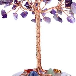 BARES MIini Arbre De Vie Chakra Décoration Feng-Shui Artisanat En Pierre Naturelle Ornement Guérison Arbre Du Bonheur En Agate Géode Arbre Améthyste -chariot de jardin Soldes 2022 61022091 3