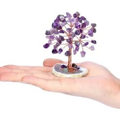 BARES MIini Arbre De Vie Chakra Décoration Feng-Shui Artisanat En Pierre Naturelle Ornement Guérison Arbre Du Bonheur En Agate Géode Arbre Améthyste -chariot de jardin Soldes 2022 61022091 5
