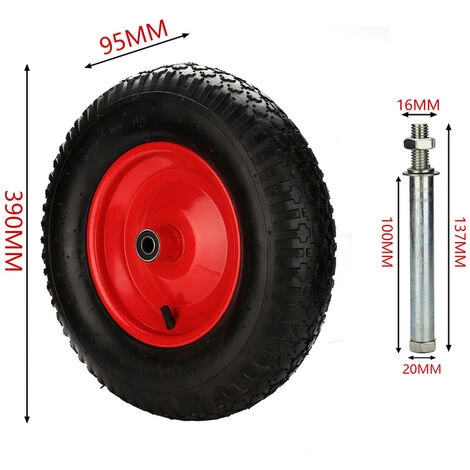 TolleTour 480 / 400-8 Roue De Brouette En Pneumatiques Avec Pneumatiques Roue De Secours Avec Axe | Axe Ø 390 Mm Pour Charrettes 2 TolleTour 480 / 400-8 Roue De Brouette En Pneumatiques Avec Pneumatiques Roue De Secours Avec Axe | Axe Ø 390 Mm Pour Charrettes – Image 2