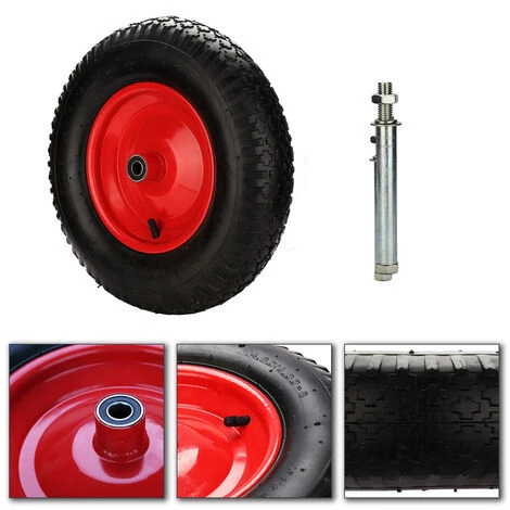 TolleTour 480 / 400-8 Roue De Brouette En Pneumatiques Avec Pneumatiques Roue De Secours Avec Axe | Axe Ø 390 Mm Pour Charrettes 3 TolleTour 480 / 400-8 Roue De Brouette En Pneumatiques Avec Pneumatiques Roue De Secours Avec Axe | Axe Ø 390 Mm Pour Charrettes – Image 3