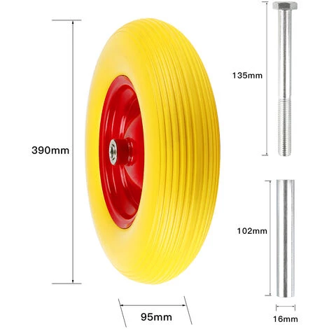 SIFREE Roue De Brouette,PU 4.80/4.00-8 Roue De Secours Roue De Brouette En Caoutchouc Solide Brouette De Jardin Pneu De Brouette 5 SIFREE Roue De Brouette,PU 4.80/4.00-8 Roue De Secours Roue De Brouette En Caoutchouc Solide Brouette De Jardin Pneu De Brouette – Image 5