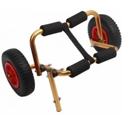 LIFCAUSAL Portable Léger Pliable Bateau Kayak Transporteur Canoë Dolly Fourre-Tout Chariot De Transport Remorque Chariot Roues Amovibles (Or) -chariot de jardin Soldes 2022 66304983 4