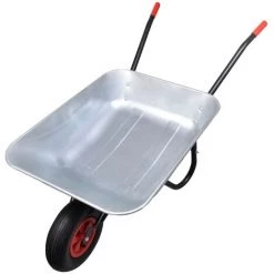 VidaXL Brouette De Jardinage à Une Roue 80 L - Argent -chariot de jardin Soldes 2022 734577 4