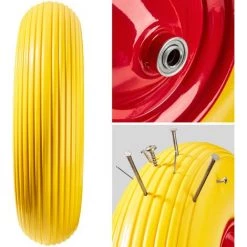 TECTAKE Roue De Brouette Increvable Ø 39 Cm En Caoutchouc Plein - Jaune -chariot de jardin Soldes 2022 7514544 2