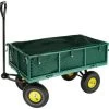TECTAKE Chariot De Jardin + Bâche Charge Maximum 350 Kg Vert - Vert