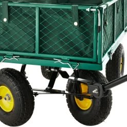 TECTAKE Chariot De Jardin + Bâche Charge Maximum 350 Kg Vert - Vert -chariot de jardin Soldes 2022 7643931 4