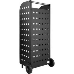 TECTAKE Porte Bâche Sur Roulettes 55 Cm X 45 Cm X 104 Cm En Métal Noir Laqué - Noir -chariot de jardin Soldes 2022 7762536 4