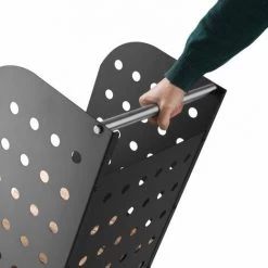 TECTAKE Porte Bâche Sur Roulettes 55 Cm X 45 Cm X 104 Cm En Métal Noir Laqué - Noir -chariot de jardin Soldes 2022 7762536 5