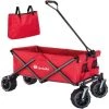 TECTAKE Chariot De Jardin, Remorque à Main, Chariot De Transport Pliable Avec 1 Bâche Et 4 Roues 114 Cm X 51 Cm X 48,5 Cm Rouge - Rouge