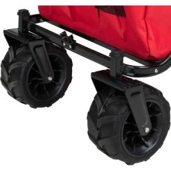 TECTAKE Chariot De Jardin, Remorque à Main, Chariot De Transport Pliable Avec 1 Bâche Et 4 Roues 114 Cm X 51 Cm X 48,5 Cm Rouge - Rouge -chariot de jardin Soldes 2022 8187682 5