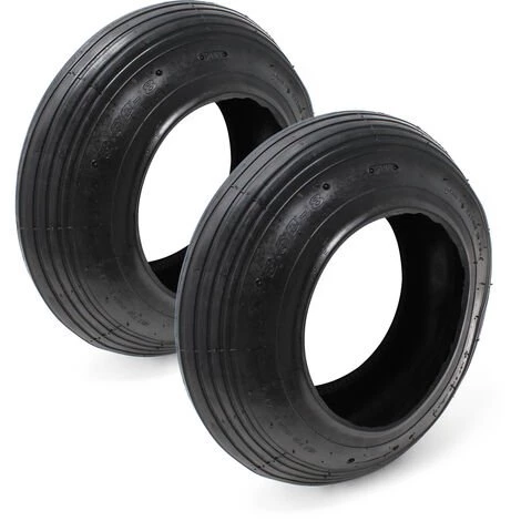 WILTEC Jeu De 2x Pneus Pour Brouette Enveloppe Pneumatique 3.50-8 Bandage Roue 1 WILTEC Jeu De 2x Pneus Pour Brouette Enveloppe Pneumatique 3.50-8 Bandage Roue