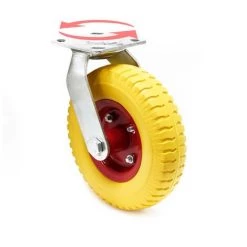 WILTEC Roue En PU Roulette De Transport Roulette Fixe 220x58mm Roulette Pivotante Montage Antirétractionnel